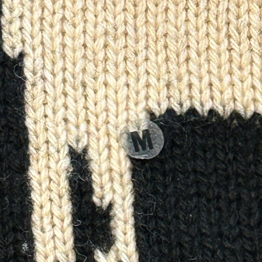 VTG Gap Nordic cabin-core Fair Isle heavy 100% wool reindeer sweater HONG KONG M - Picture 5 of 10